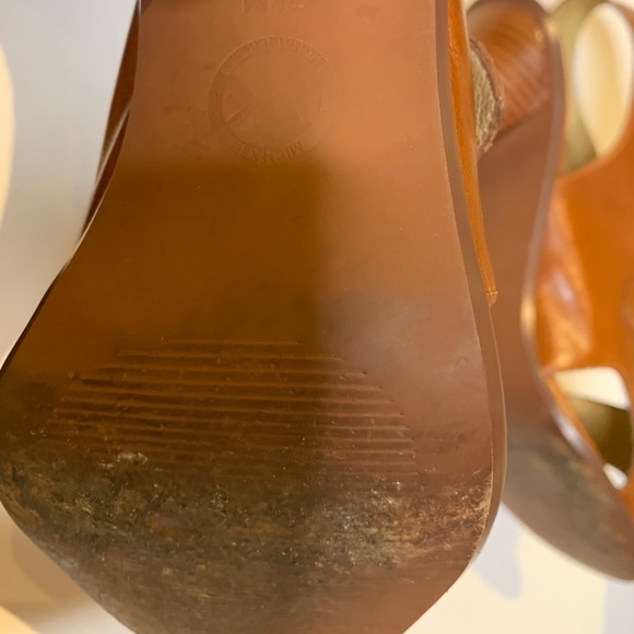 Michael Kors Brown Shoes Heel Buckle Open Toe - Picture 11 of 16
